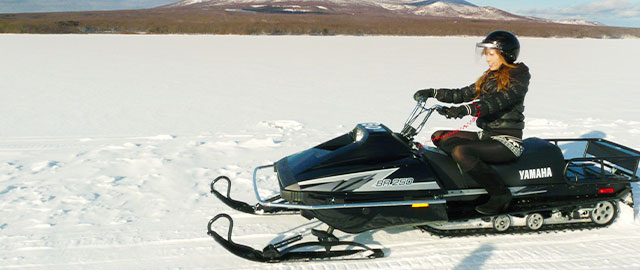 Snowmobile on the lake
